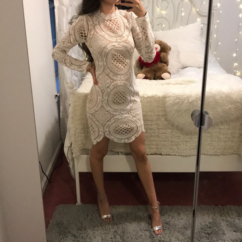 White lace dress super cute!!